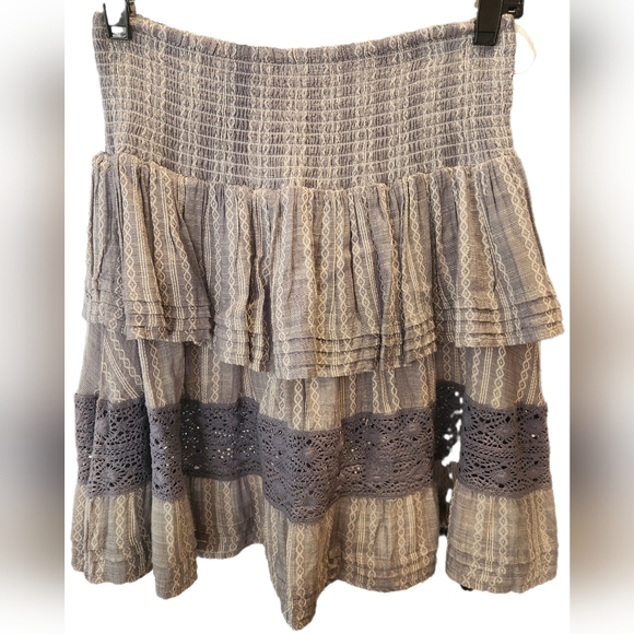 NWT Flea layered boho skirt with lace insert around bottom - Picture 1 of 4